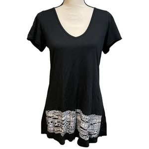 Lauren Moshi Black Short Sleeve Graphic Tee